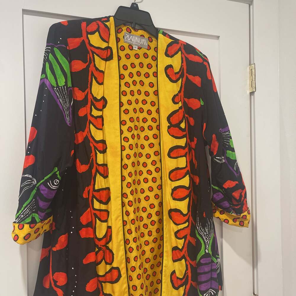 Vintage Platinum by Dorothy Schoelen Abstract Art-to-Wear Blazer